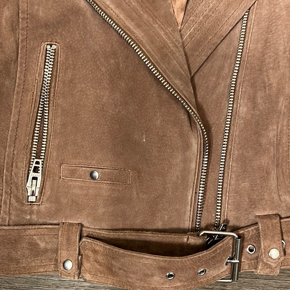 Blank NYC Suede Moto Jacket 100% Leather - Picture 5 of 11